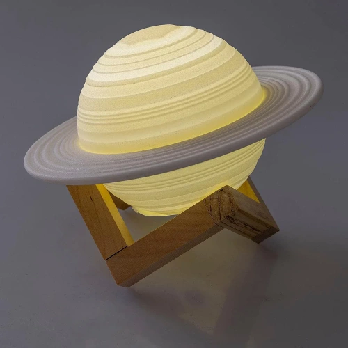 Tischlampe in Form von Saturn | Nachtlicht mit RGB-Fernbedienung | Farbwechselnde Kinderlampe | XK-D13