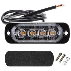 LED-Warnleuchte | 4 LEDs | orange | 18 Leuchtmodi | LED-04T-Y