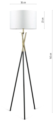 Weiße Stehlampe | Modernes, stilvolles Beleuchtung für Wohnzimmer, Schlafzimmer | Weiße Stehlampe mit Metallgestell | HM112-WHITE