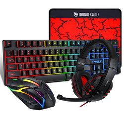 Gaming-Set mit RGB-LED-Beleuchtung | Tastatur, Maus, Headset, Mauspad | schwarz | TF800