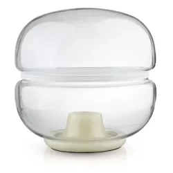 Tischleuchte aus Glas | modernes Nachttischlicht, Retro-Stil, warmes Licht, ideal für Wohnzimmer und Schlafzimmer | BH-258-TS