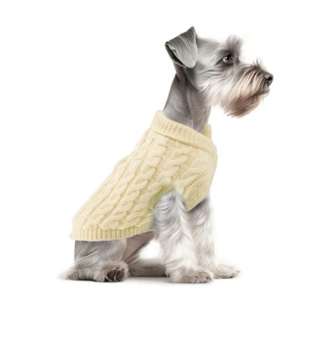 Hundepullover mit Rollkragen | Größe S | weiß | PET-014S-White