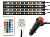 RGB-LED Innenbeleuchtung Auto | Ambientebeleuchtung Auto Atmosphäre Licht | Wasserdicht | Strip mit Zigarettenanzünder | 4x LED-Streifen 9 LEDs 5050 | IR-Fernbedienung
