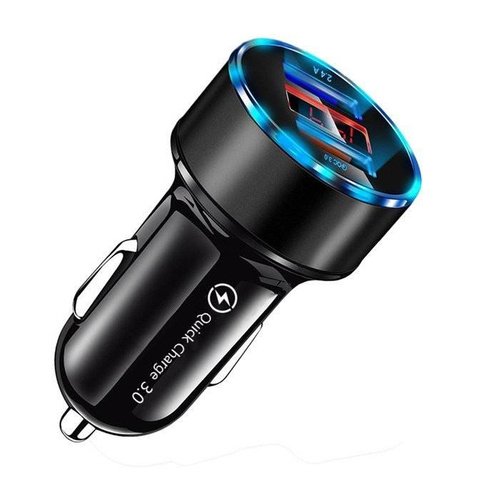 Schnellladegerät fürs Auto 2x USB mit LED-Display | Quick Charge 3.0 | Spannungsmesser | CA-003