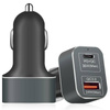Ladegerät für Auto mit Schnellladefunktion Power Delivery 3.0 und Quick Charge 3.0 | 60 W | schwarz | KP-2UC-Black