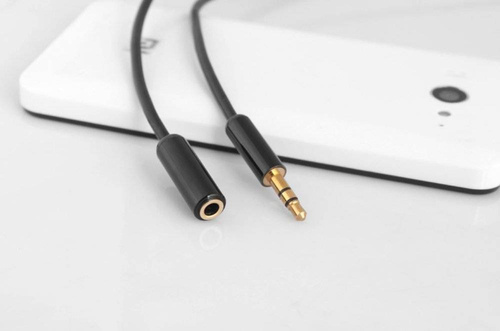 Klinkenverlängerung 3,5 mm | vergoldete Stecker und Anschlüsse | HQ-Qualität | 2 m | schwarz | AFB-2-2M-Black