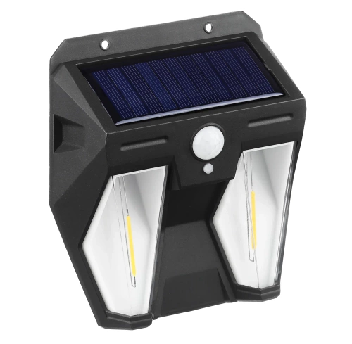 Solarleuchte LED Wandleuchte | Doppelte Lampe mit Dämmerungs- und Bewegungssensor | Solar Außenbeleuchtung | TG-TY13602