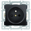 Schwarze Steckdose F60 - Einsatz für Rahmen | einzeln mit Erdung | Schwarz | 230V | SOC80