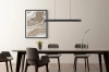 Moderne rechteckige Pendelleuchte | Fernbedienung | LED | schwarz | SX41-80CM-32W-BK