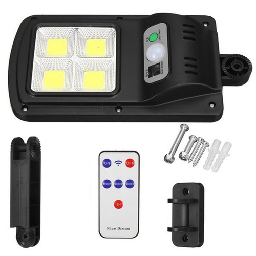 LED-Gartenleuchte mit Solarbetrieb und Bewegungs- sowie Dämmerungssensor IP65 | 48 COB-LEDs | IR-Fernbedienung | LD-S4