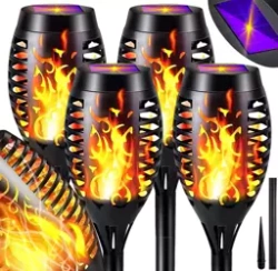 LED-Gartenleuchte Solar Fackel | 51 cm | 12 SMD 2835 | 6 Stück | HYD-12LED