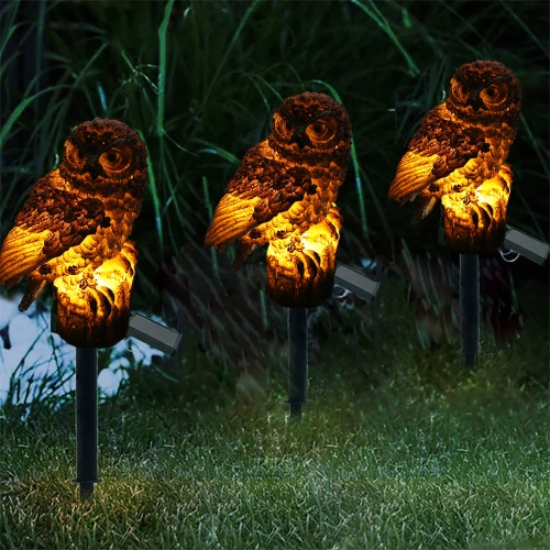 Solar-Gartenlampe LED Eule | 42 cm, 600 mAh | FLD-18-BROWN