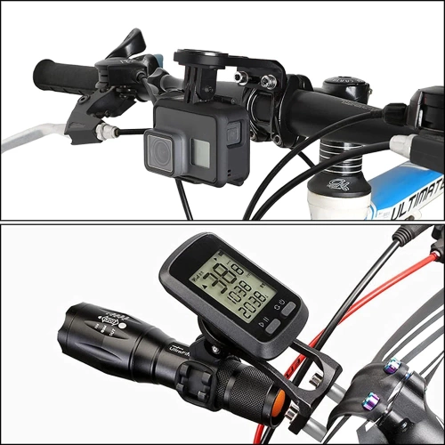 Vorbauhalterung für Fahrradcomputer und GoPro | Aluminiumhalterung kompatibel mit Garmin, Bryton | MBZJ-042