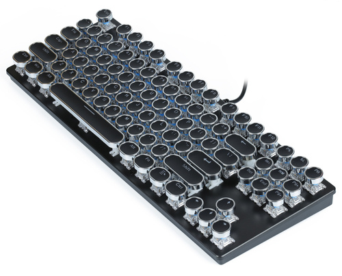 Gaming mechanische Tastatur im Retro-Stil mit RGB-LED-Hintergrundbeleuchtung, kompakt, blaue Schalter | T72