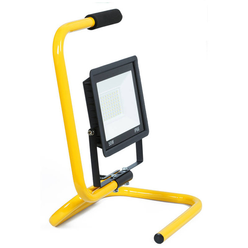 LED Baustrahler mit Halter / Ständer , 50W Arbeitsleuchte Fluter mit IP66 Wasserdicht | 4750 Lumen