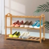 Holzschuhschrank mit drei Regalen | Ökologischer, stabiler Organizer für den Flur | Regal, Schuhständer | NML-685