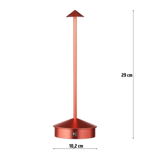 Tischlampe mit integriertem Akku | Nachtlicht mit drei Leuchtfarben | Stimmungsvolle Lampe für Hotel, Restaurant | HJA32-ROSEGOLD