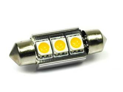 WW Auto LED Birne C5W 3 SMD 5050 CAN BUS Warmweiß