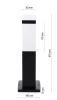 Stehleuchte Gartenlampe, quadratischer Pfosten für E27-Glühlampe | 230V Stromversorgung, Edelstahl | Mattschwarz, 45cm | LLF-45CM