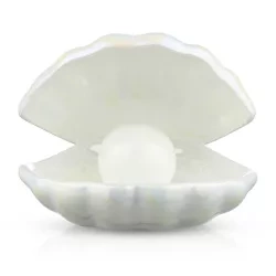 LED-Tischleuchte | Keramik, Muschelform, kabellos | weiß | BKD-140-WHITE