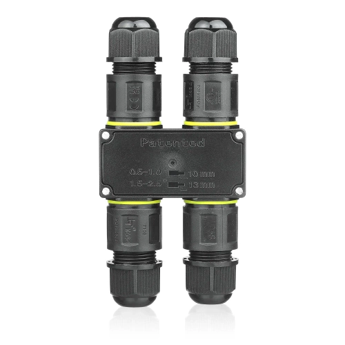 Wasserdichte Kabelmuffe IP68 | selbstklemmender 3-poliger Verbinder 450 V 24 A für Kabel 4–11 mm | M684-H