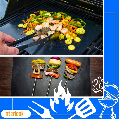 Grillmatte | wiederverwendbar, für Grillrost, als Grillschale verwendbar | BTF-430-B-5x