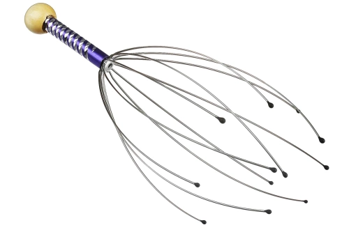 Kopfhaut-Massagegerät | ayurvedisches Massagegerät für entspannende Kopfmassage | rot | SM-12CL-RED