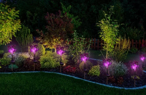 Solarblume | Solar-LED Gartenlampe Orchideenstrauß | 60 cm, 600 mAh | FLD-16-LILA