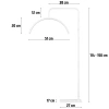 Tätowierstudio-Lampe | Schattenfreie LED-Kosmetiklampe | Bodenlampe für Kosmetiksalons, Wimpern- und Nagelstyling | EPT-135-WEISS