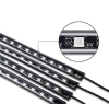 LED-Innenraumbeleuchtung für Auto unter USB | Bluetooth-Verbindung mit Smartphone-App | 4x LED-Streifen 12 SMD 5050 22 cm | IR-Fernbedienung | Musikmodi