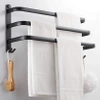 Handtuchhalter | Wandhalterung für das Badezimmer | Badezimmerstange | MJR-50CM-3-BLACK