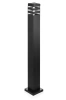 Gartenstandleuchte, quadratischer Aluminiummast, matt schwarz 90cm | 230V Stromversorgung, E27 Fassung | LLS-90CM
