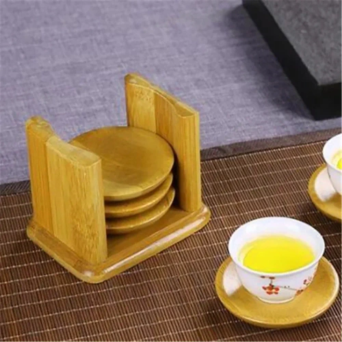 Untersetzer-Set aus Bambus | 6 Stück | Ergänzung für Gong Fu Cha Technik | BCP-6in1-Bamboo