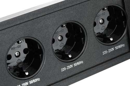 Einbau-Steckdosenelement mit Schiebedeckel | Doppelsteckdose mit USB PD Ladegerät | schwarz | JX-S329-BLACK