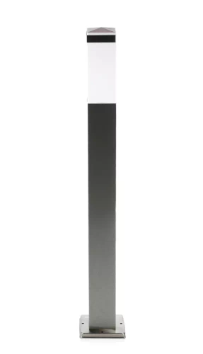 Stehende Gartenlaterne, quadratischer Pfosten für E27-Glühbirne | 230V Stromversorgung, Edelstahl | Inox, 90cm | LLF-90CM