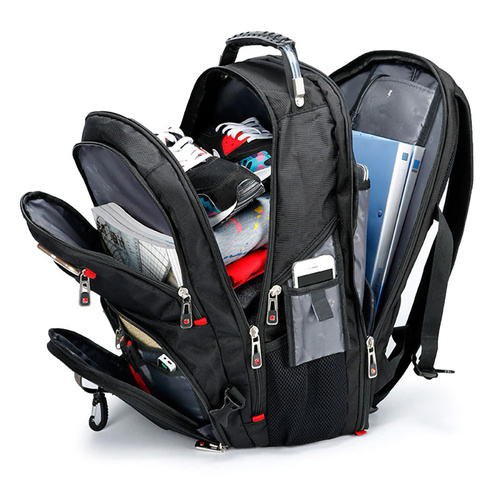 Multifunktionaler, großer Rucksack mit Laptopfach | 40l, USB- und Mini-Jack 3,5"-Anschluss, ballistisches Nylon 1680D | schwarz | BR10