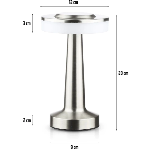 Kabellose Tischleuchte | Touch-Nachtleuchte mit einstellbarer Lichtfarbe | USB-Leuchte | HJA14-SILVER