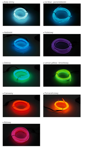 Ambient Light EL Wire Neonkable Elektrolumineszenzlicht mit Inverter 12V | 1 Meter