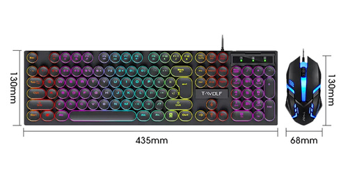 Gaming-Set Tastatur und Maus, RGB-LED-Beleuchtung, USB | TF270