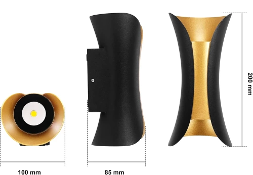 Gartenlampe, LED-Außenwandleuchte | oben - unten | 10W, IP65 | BD-C020
