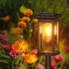 2x Solar-Gartenlampe LED | Elegante Säule 60 cm | HK-115A