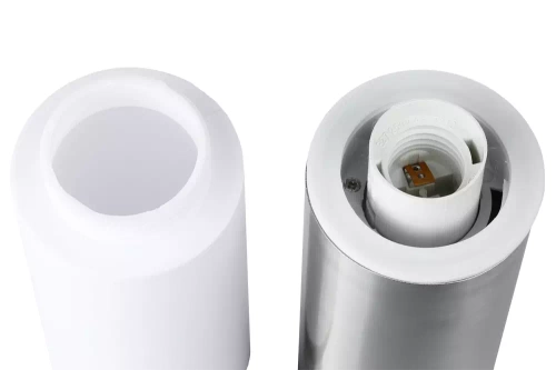 Gartenleuchte Stehleuchte, runder Poller für E27 Leuchtmittel | 45 cm, 230 V, Edelstahl | LLR-45CM