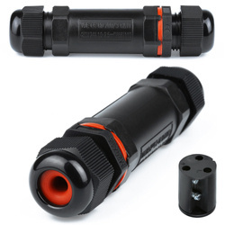 Hermetisches Kabelverbinder-Set, Schraubmuffe | 3x 1,0-2,5 mm², 450 V, 24 A, IP68 | XY20