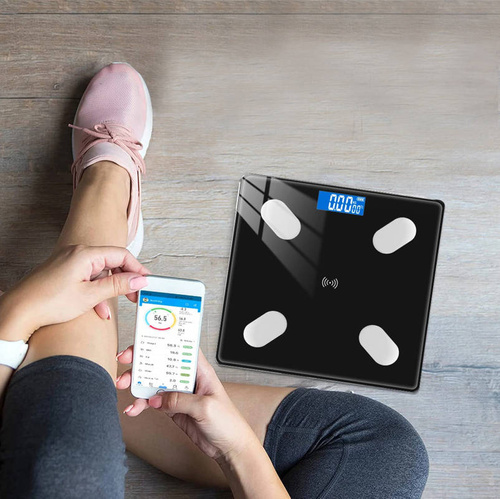 Bluetooth-Badezimmerwaage mit Thermometer | LED-Anzeige | NS-BT1