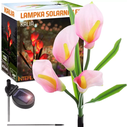 LED-Gartenleuchte Solar Blume | 67 cm, 600 mAh | pink | FLD-38-PINK
