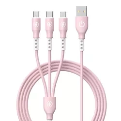 USB-Ladekabel | 3-in-1, mit drei Anschlüssen | pink | B2-3in1-pink