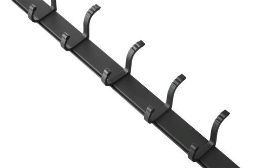 Wandgarderobe mit verschiebbaren Haken | Metall-Kleider- oder Handtuchhalter | QH-8G-grau