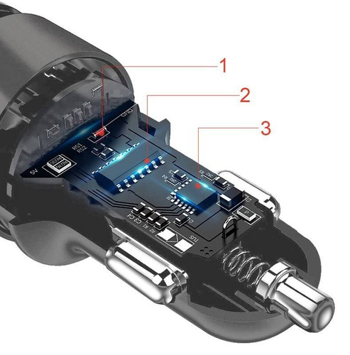 Autoladegerät mit schnellem Laden Power Delivery 3.0 und Quick Charge 3.0 | 60W | KP-2UC-Black