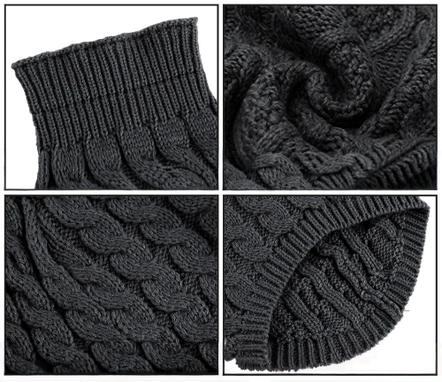 Weicher, elastischer Hundepullover, Katzenpullover | Größe M | Rollkragen, warm für Winter | PET-014M-black