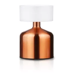 LED-Tischleuchte mit integriertem Akku | Nachttischleuchte mit drei Lichtfarben | Stimmungsleuchte für Hotel, Restaurant | HJA44-COPPER